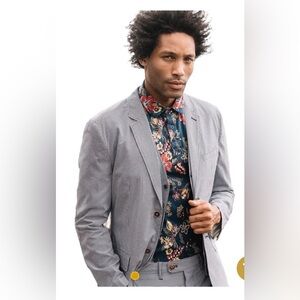 Nifty Genius Kurt Stretch Gingham Seersucker Blazer